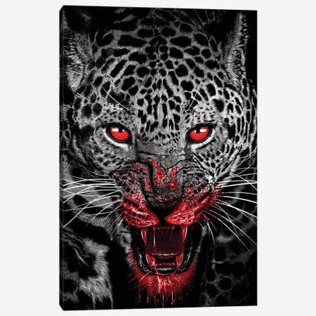 Predatory Leopard Full Of Blood Canvas Print #APZ611} by Alberto Perez Canvas Art