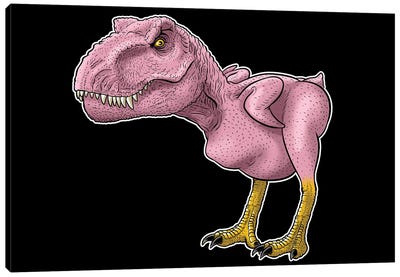 Chicken Rex Canvas Art Print - Tyrannosaurus Rex Art