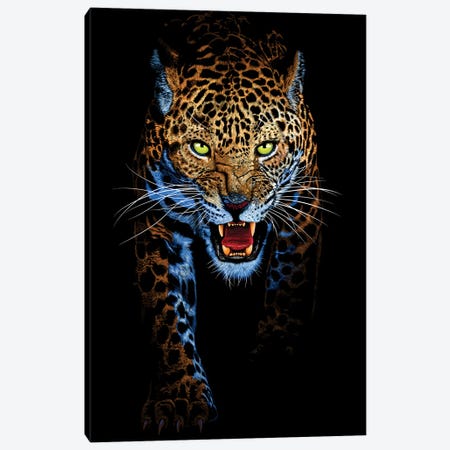 Leopard Stalking Canvas Print #APZ620} by Alberto Perez Art Print