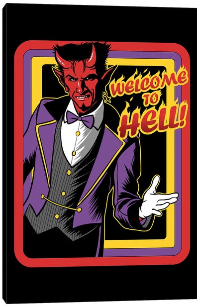 Welcome To Hell Canvas Art Print - Demon Art