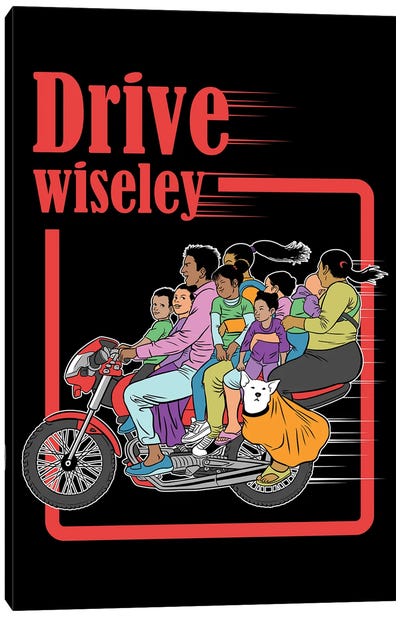 Drive Wisely Canvas Art Print - Scooters