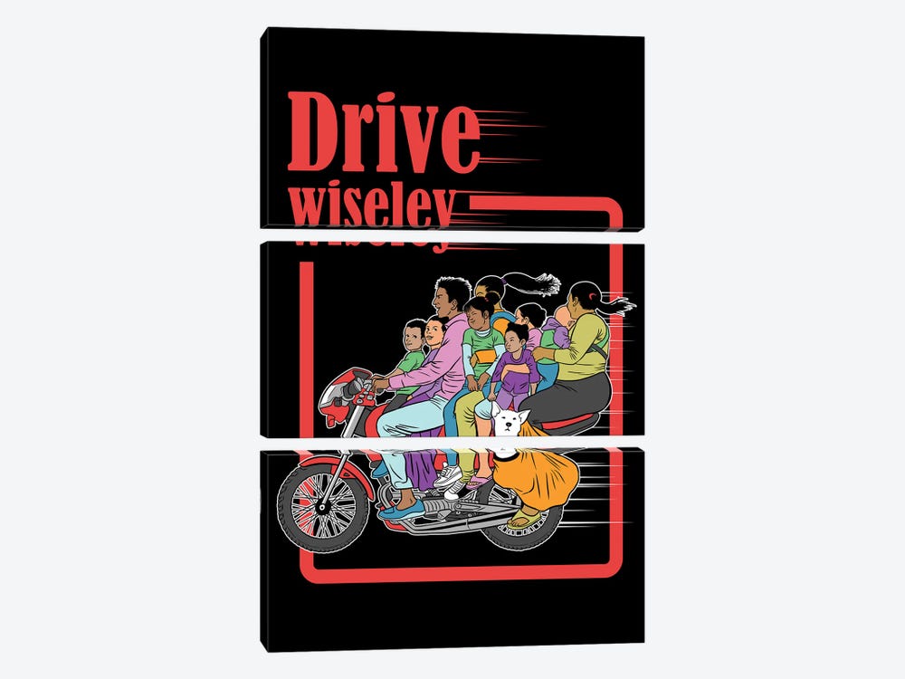 Drive Wisely by Alberto Perez 3-piece Canvas Art