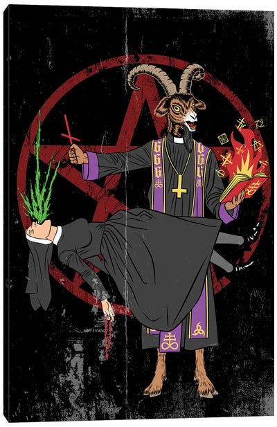 Satanic Exorcism Canvas Art Print - Demon Art