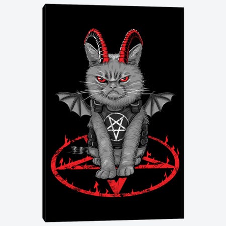 Satanic Cat Canvas Print #APZ632} by Alberto Perez Canvas Wall Art