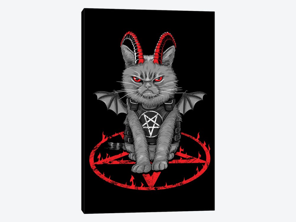 Satanic Cat by Alberto Perez 1-piece Canvas Art