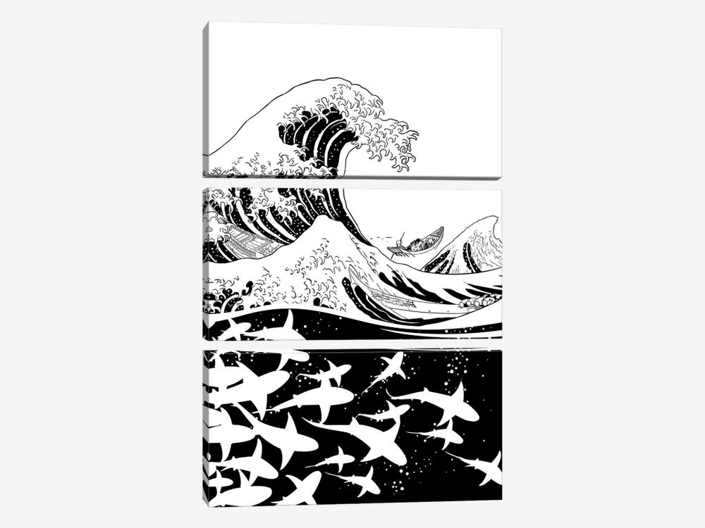 Wave Of Sharks by Alberto Perez 3-piece Art Print