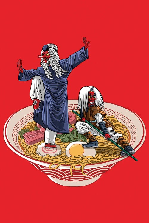 Shaolin Demons In Ramen by Alberto Perez wall art