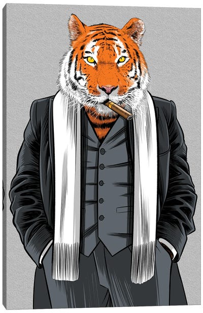 Gangster Tiger Canvas Art Print - Alberto Perez