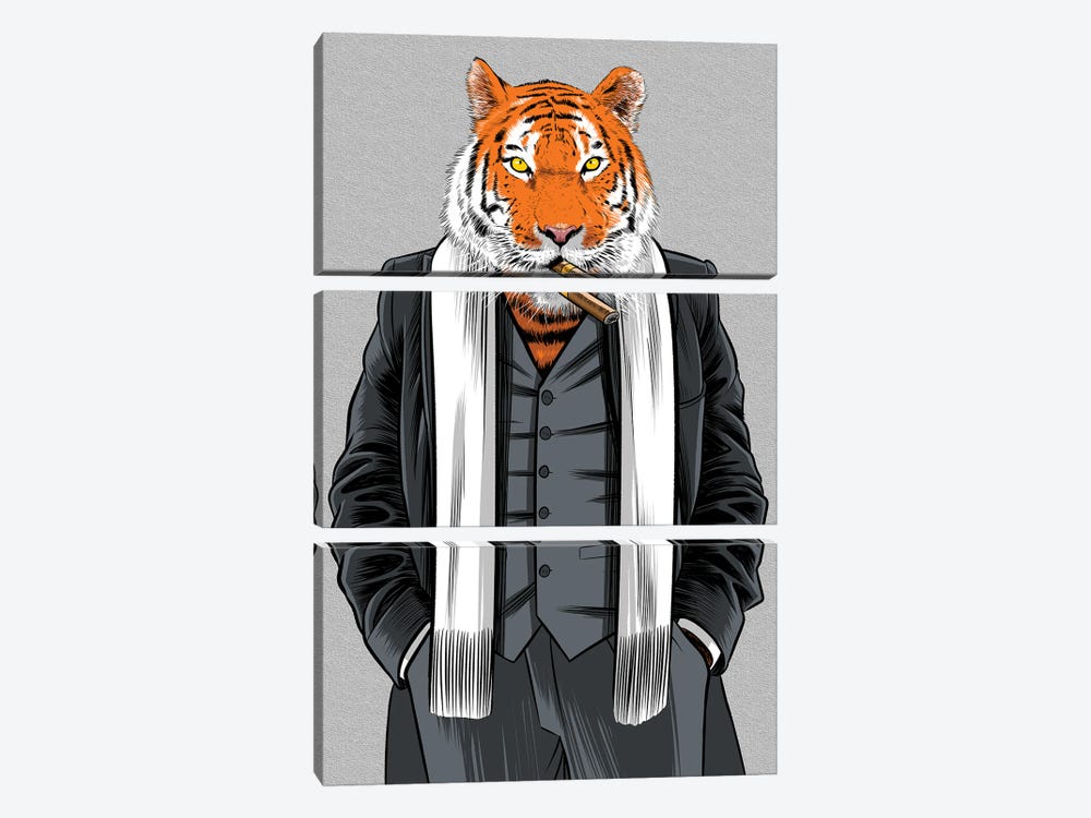 Gangster Tiger by Alberto Perez 3-piece Canvas Print