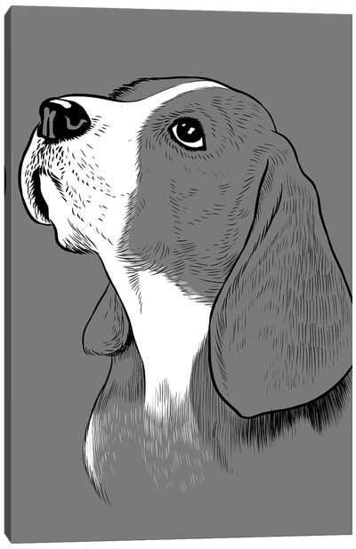 Adorable Beagle Dog Canvas Art Print - Beagle Art