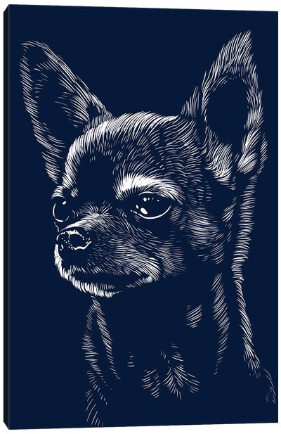 Chihuahua Dog Face Canvas Art Print - Puppy Art