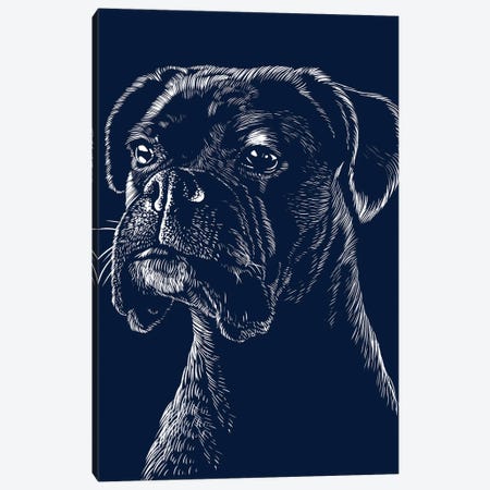 Boxer Dog Pet Canvas Print #APZ655} by Alberto Perez Art Print