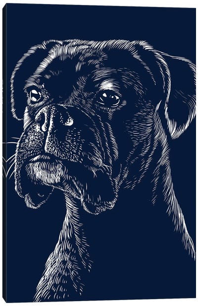 Boxer Dog Pet Canvas Art Print - Alberto Perez