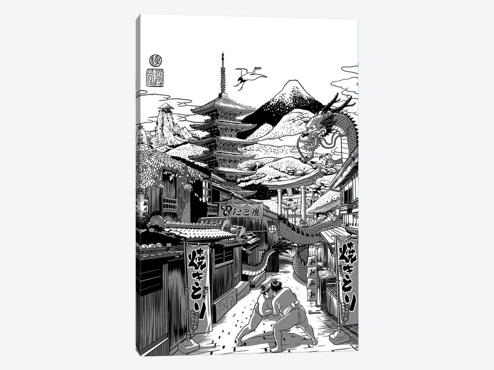 Alley In Japan With Dragon by Alberto Perez 1-piece Canvas Art