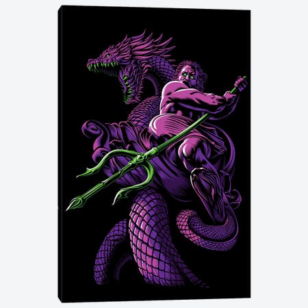 Poseidon With Trident And Dragon Canvas Print #APZ665} by Alberto Perez Canvas Art
