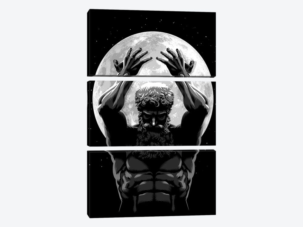 God Holding The Moon by Alberto Perez 3-piece Canvas Wall Art