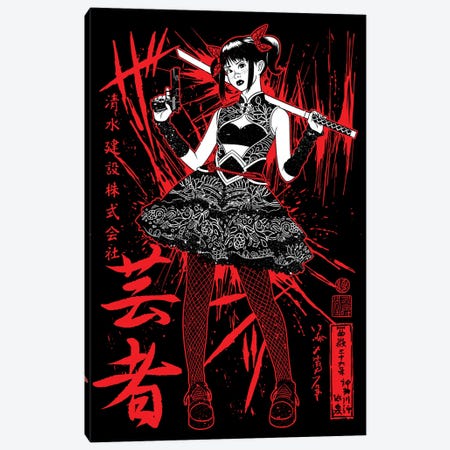 Japanese Female Student Ninja Warrior Canvas Print #APZ668} by Alberto Perez Art Print