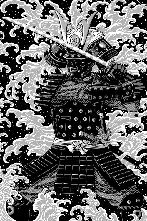 Yakuza Tattoo Samurai Canvas Wall Art by Alberto Perez
