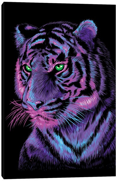 Lilac Tiger Canvas Art Print - Alberto Perez