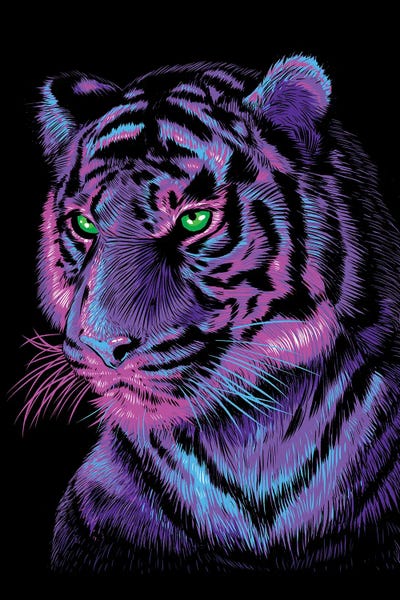 Tigers: Lilac Tiger by Alberto Perez