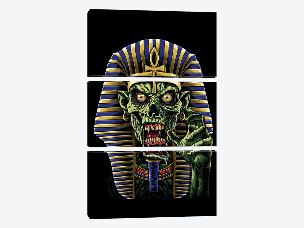 Zombie Egyptian Pharaoh Mummy by Alberto Perez 3-piece Canvas Print