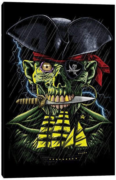 Zombie Pirate Canvas Art Print - Alberto Perez