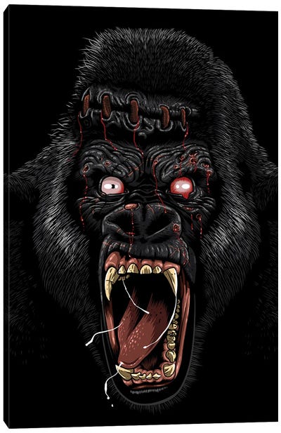 Zombie Gorilla Canvas Art Print - Gorilla Art