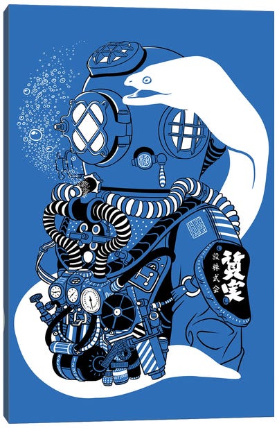 Steampunk Scuba Diving Suit Canvas Art Print - Alberto Perez