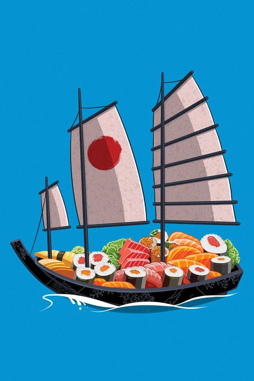 Japanese Sushi Boat by Alberto Perez wall art