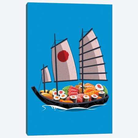 Japanese Sushi Boat Canvas Print #APZ687} by Alberto Perez Canvas Art