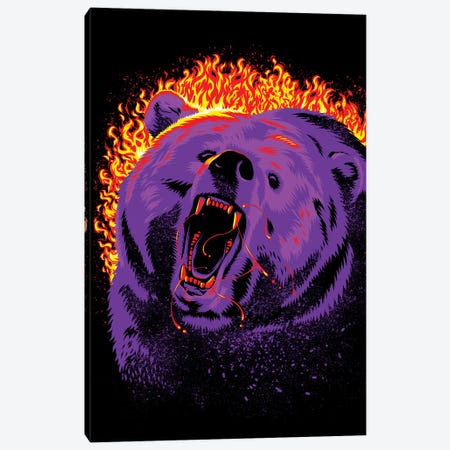 Fire Bear Canvas Print #APZ691} by Alberto Perez Canvas Artwork