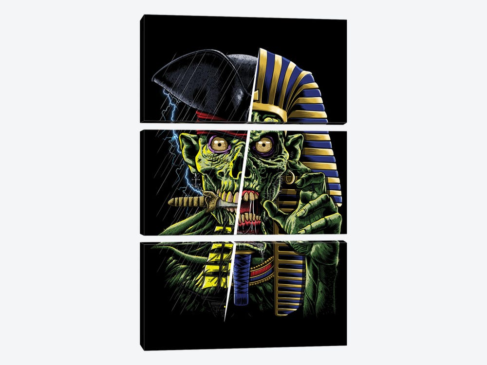 Egyptian Pirate Zombie by Alberto Perez 3-piece Canvas Art Print