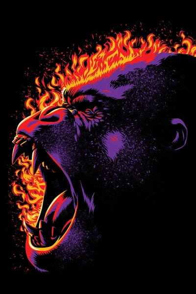 Alberto Perez: Gorilla On Fire by Alberto Perez
