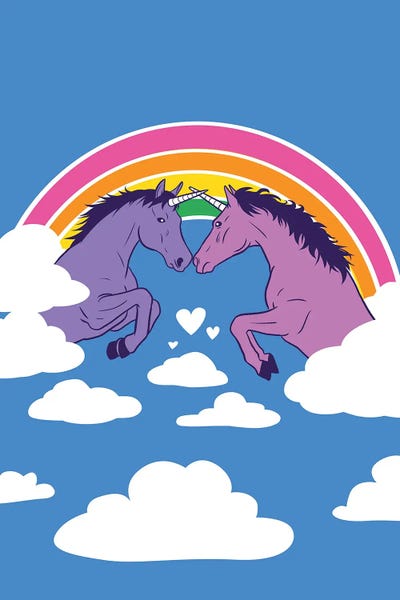 Rainbows: Duel Of Unicorns by Alberto Perez