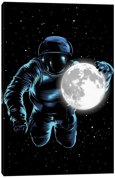 Astronaut Moon Canvas Art Print - Alberto Perez