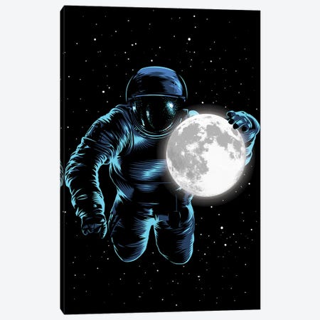 Astronaut Moon Canvas Print #APZ6} by Alberto Perez Canvas Artwork