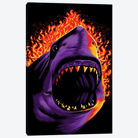 Fire Shark Canvas Print #APZ701} by Alberto Perez Canvas Artwork