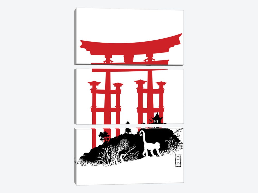 Red Torii In Japan by Alberto Perez 3-piece Canvas Wall Art