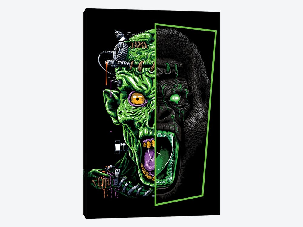 Zombie Vs Gorilla by Alberto Perez 1-piece Canvas Print
