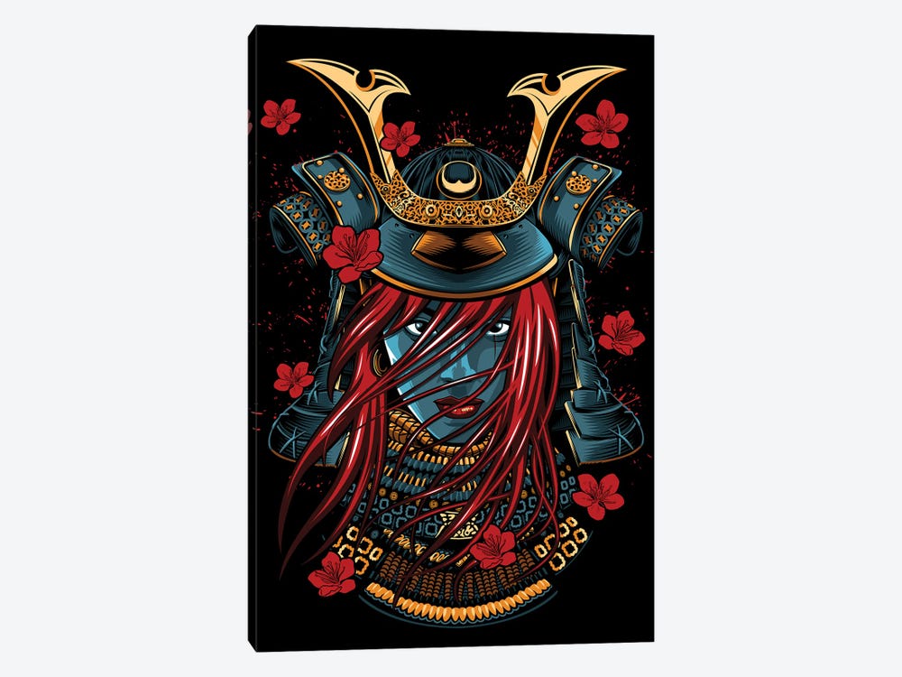 Redhead Girl Samurai by Alberto Perez 1-piece Art Print