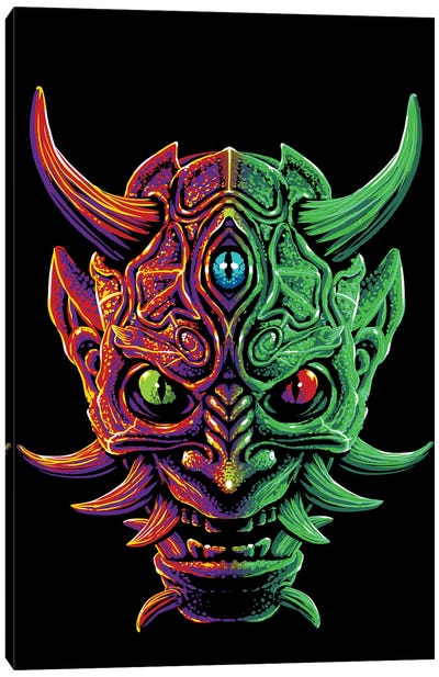 Demon With 3 Japanese Eyes Canvas Art Print - Demon Art