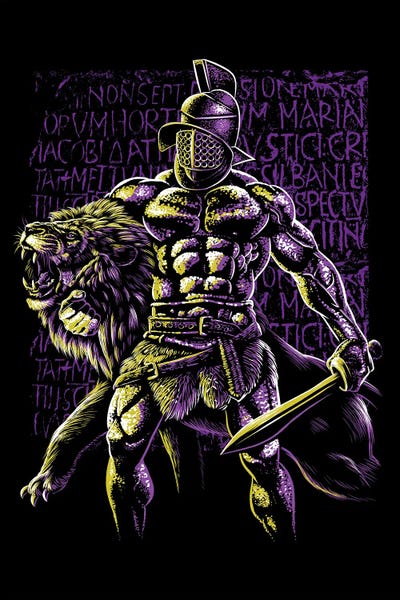 People: Retro Bodybuilder Vs Lion by Alberto Perez