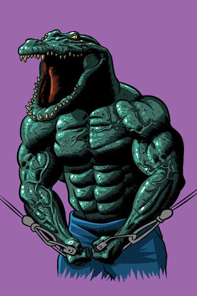 Crocodile Training by Alberto Perez multi panel art