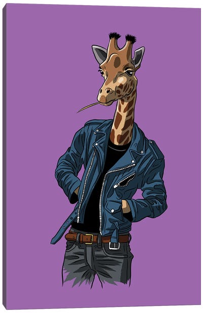 Rock Giraffe Canvas Art Print - Alberto Perez