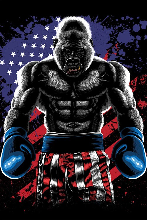 Gorilla Boxing by Alberto Perez wall art