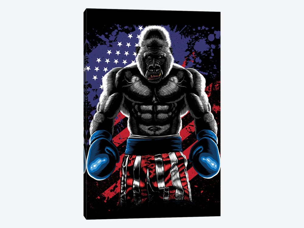 Gorilla Boxing by Alberto Perez 1-piece Canvas Print