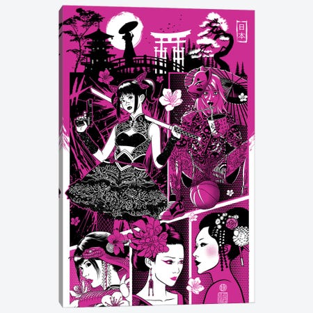 Pink Geisha Canvas Print #APZ741} by Alberto Perez Canvas Art