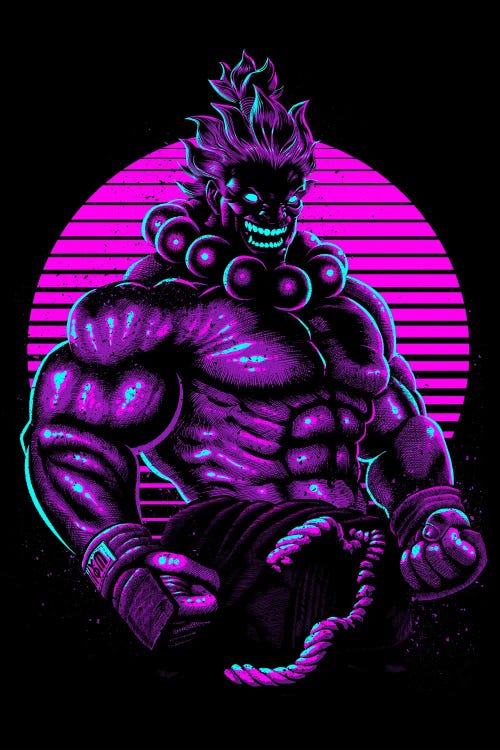 Retro Evil Fighter by Alberto Perez wall art