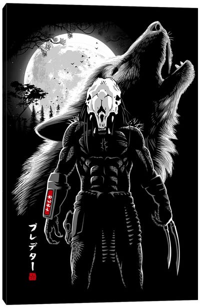 Predator Vs Wolf Canvas Art Print - Predator