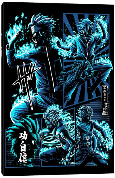 Ninja Manga Canvas Art Print - Kakashi Hatake